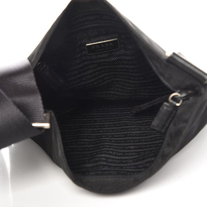 Prada Nylon Flat Messenger Bag Black 5 of 7