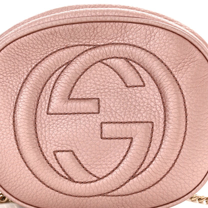Gucci Metallic Pebbled Calfskin Mini Soho Chain Bag Pink 8 of 10