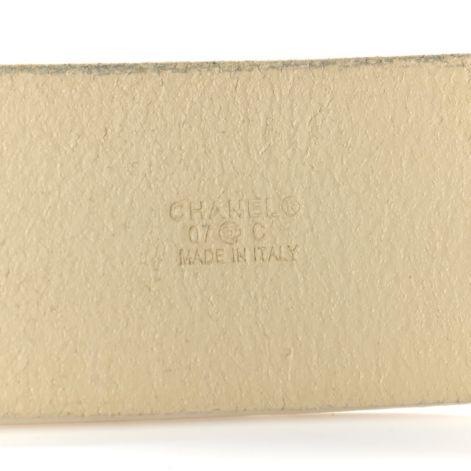 Chanel Calfskin Enamel CC Logo Belt Light Beige 3 of 12