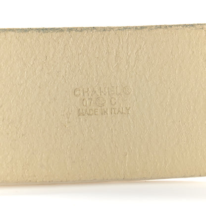 Chanel Calfskin Enamel CC Logo Belt Light Beige 3 of 12