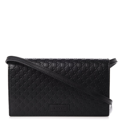 Gucci Microguccissima Crossbody Wallet Black 1 of 9