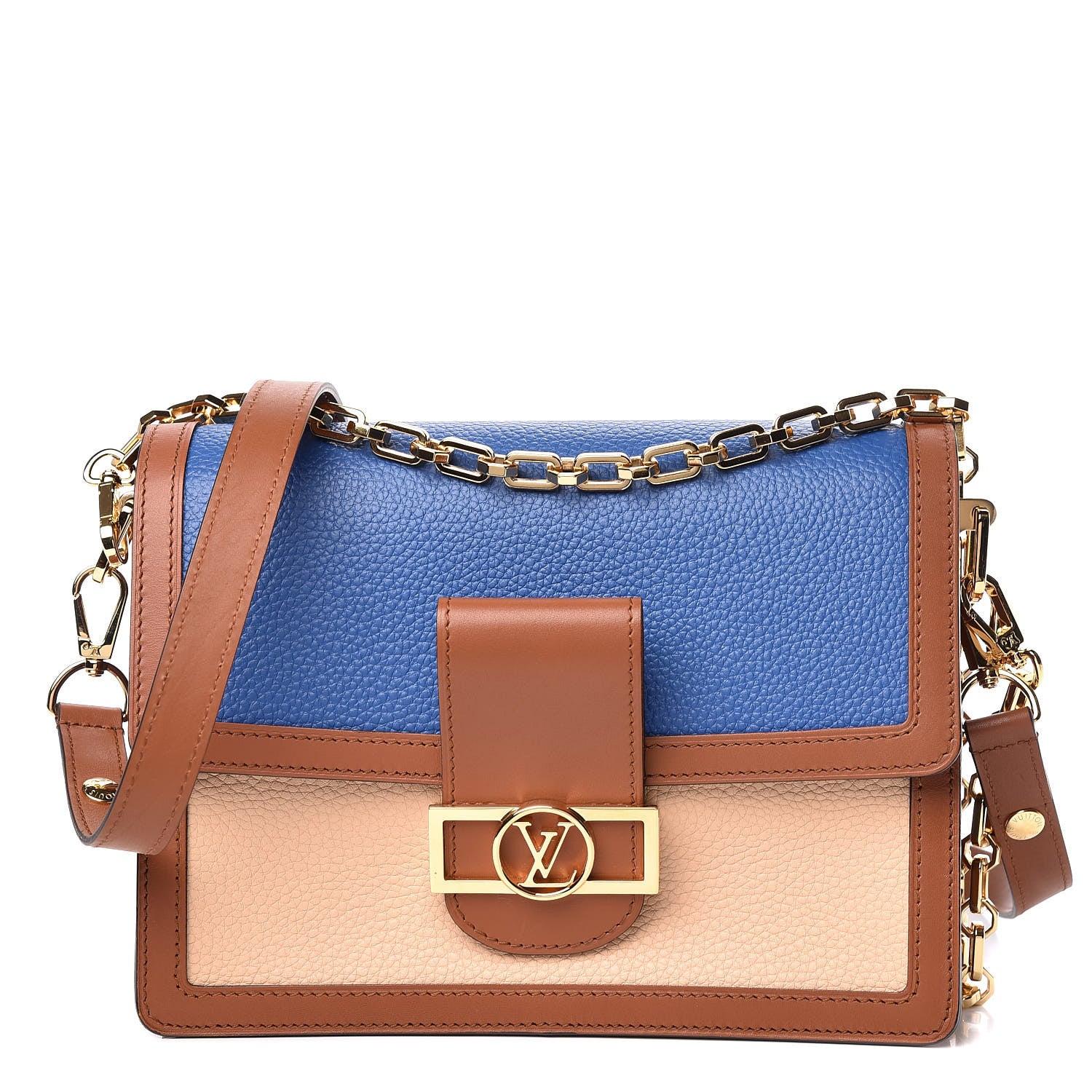 Louis Vuitton Taurillon Dauphine MM Blue Beige 1 of 10