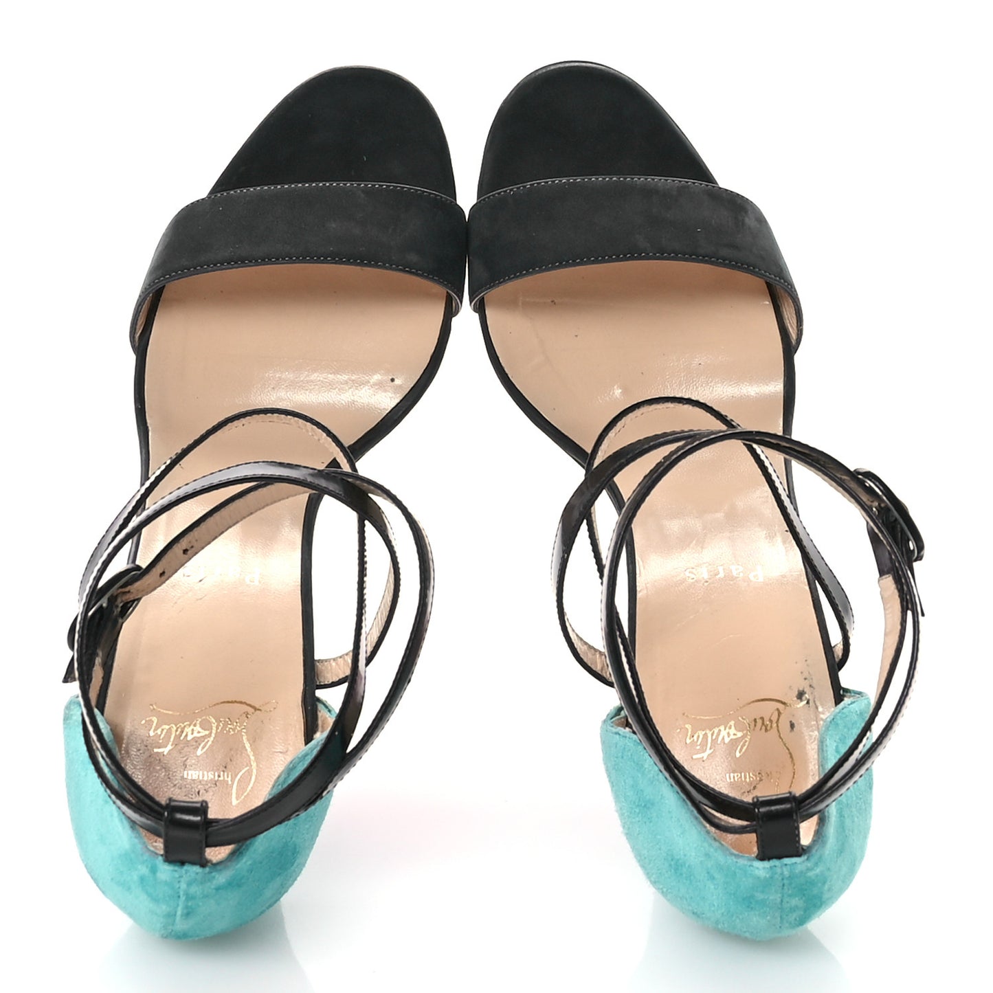 Velour Calfskin Summerissima 140 Sandals 38.5 Blue Black