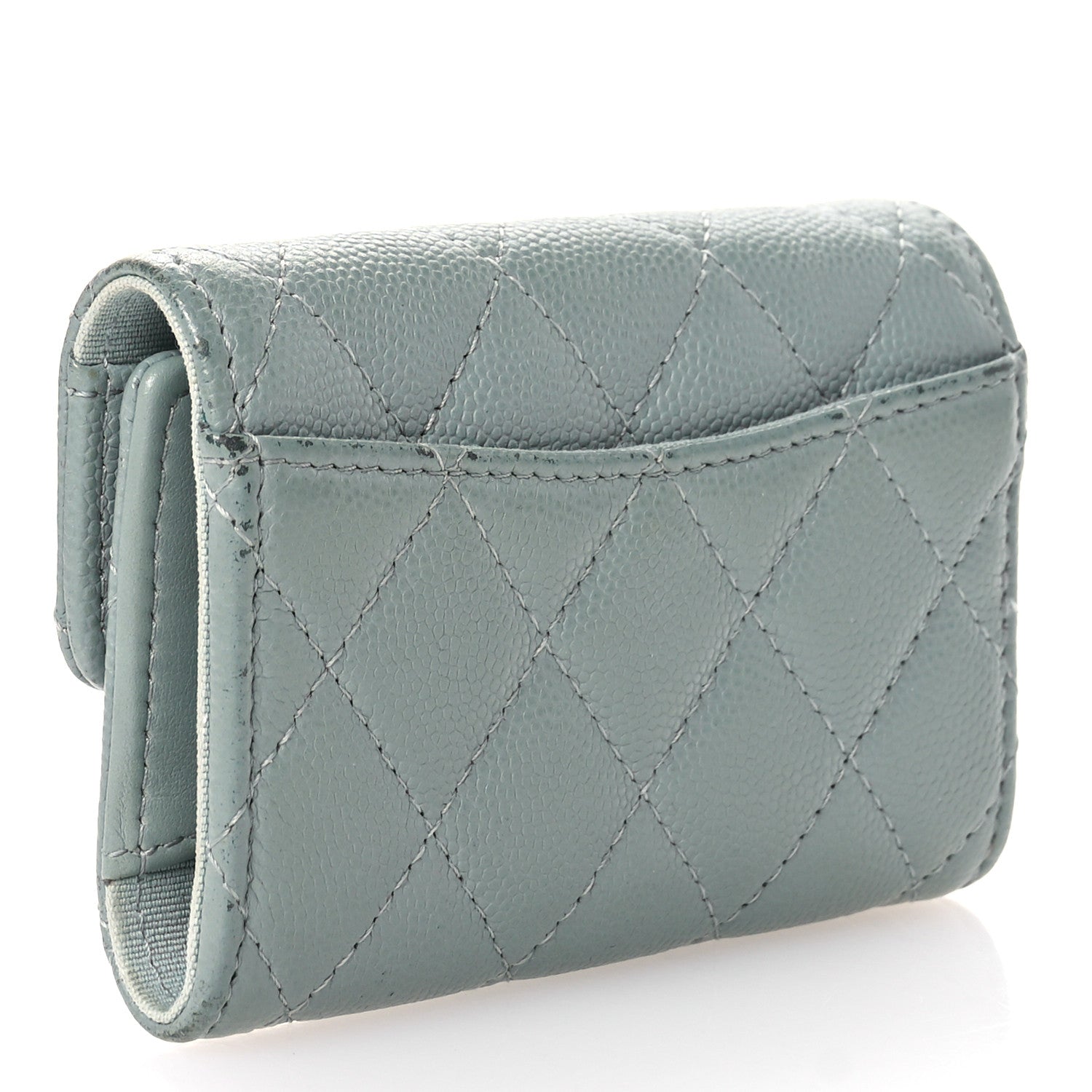 Chanel Caviar Quilted Classic 4 Key Holder Wallet Grey 3 of 10