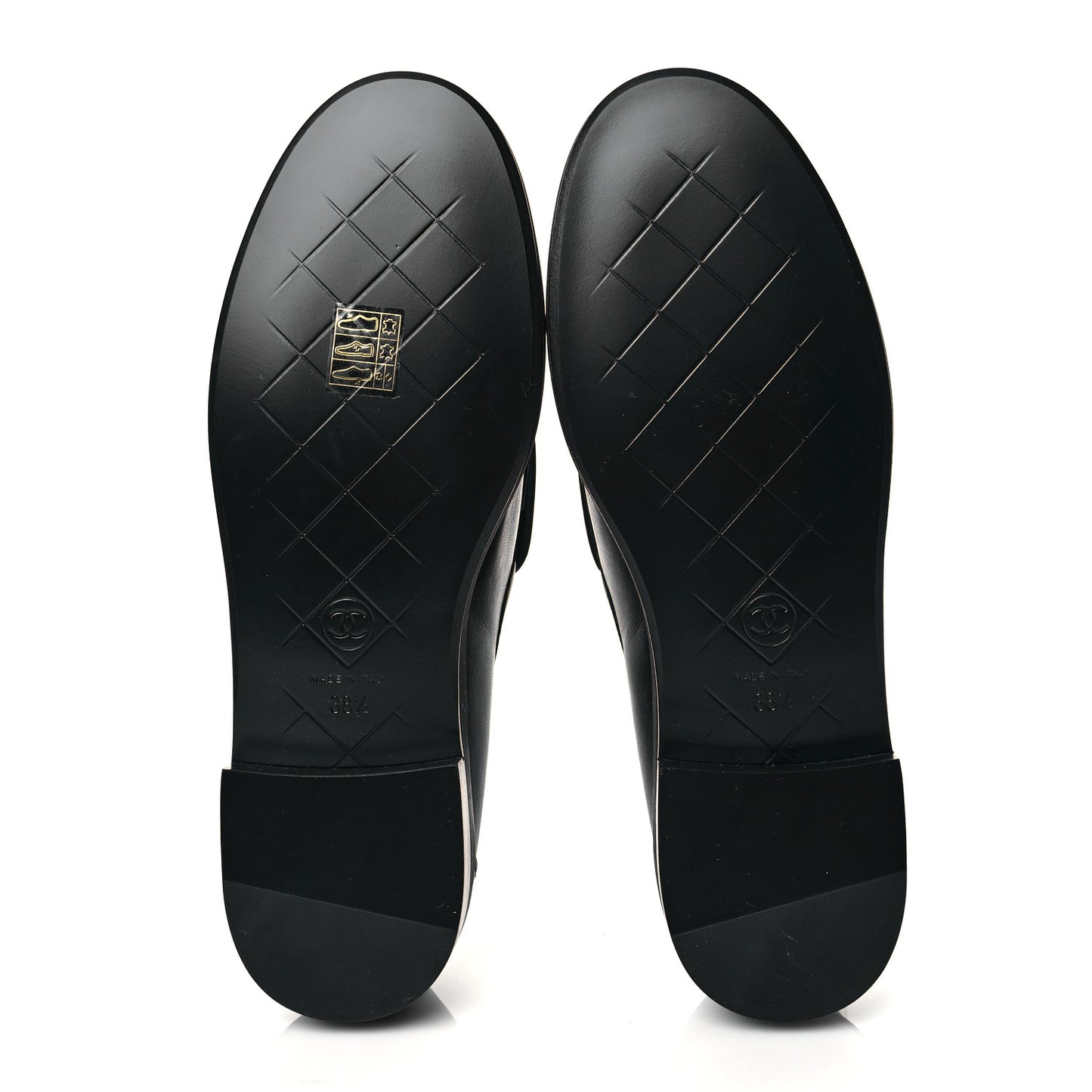 Lambskin Quilted CC Turnlock Loafers 38.5 Black