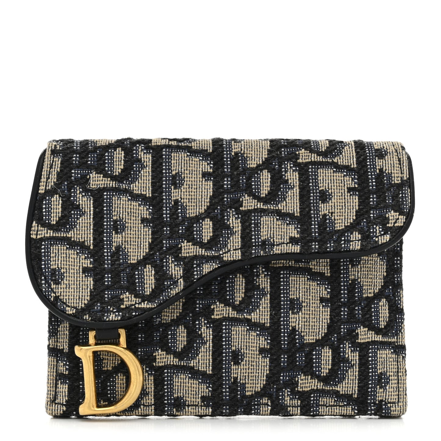Oblique Saddle Card Holder Blue
