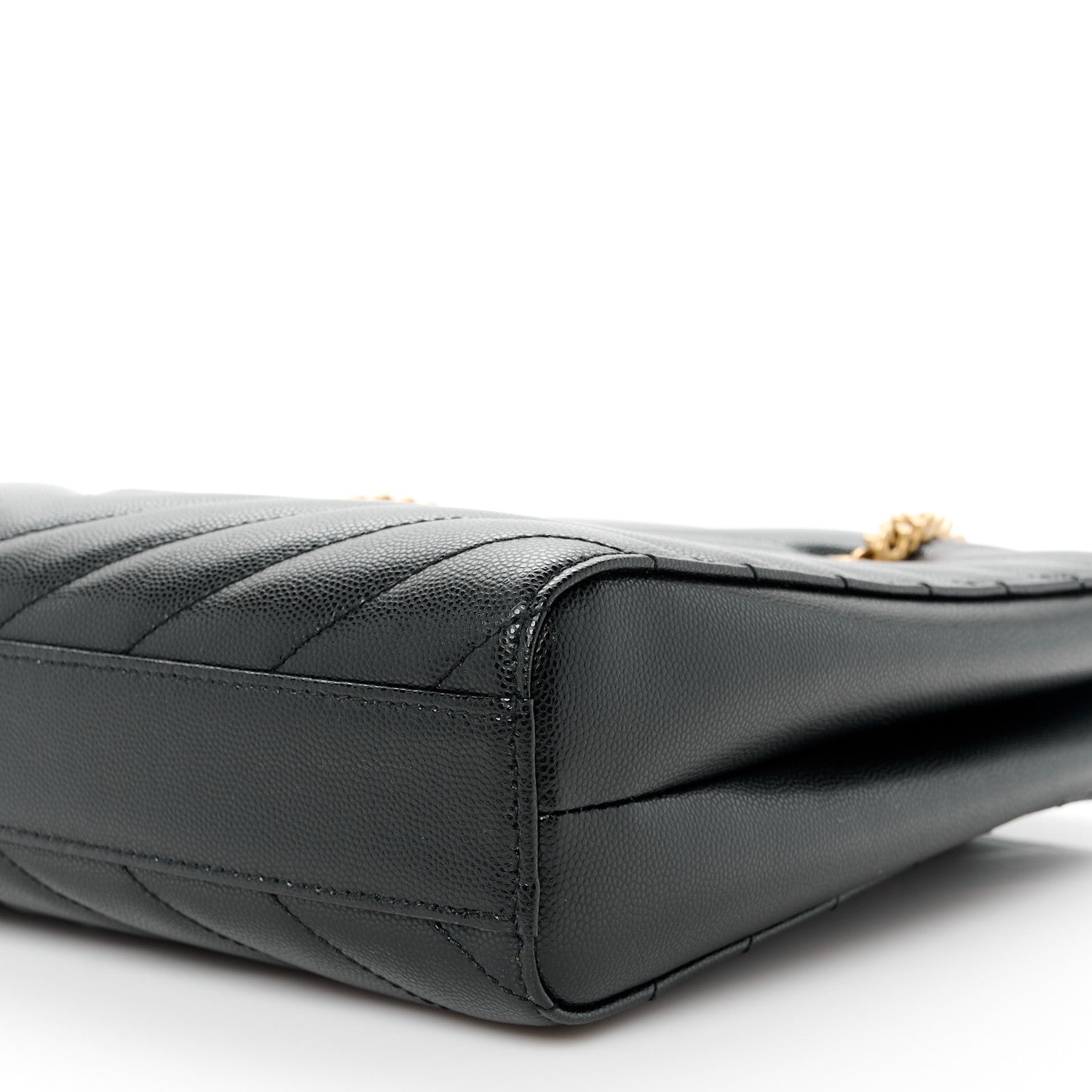 Saint Laurent Grain De Poudre Matelasse Chevron Small Tribeca Shopping Bag Black 11 of 11