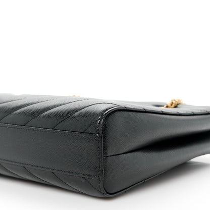 Saint Laurent Grain De Poudre Matelasse Chevron Small Tribeca Shopping Bag Black 11 of 11