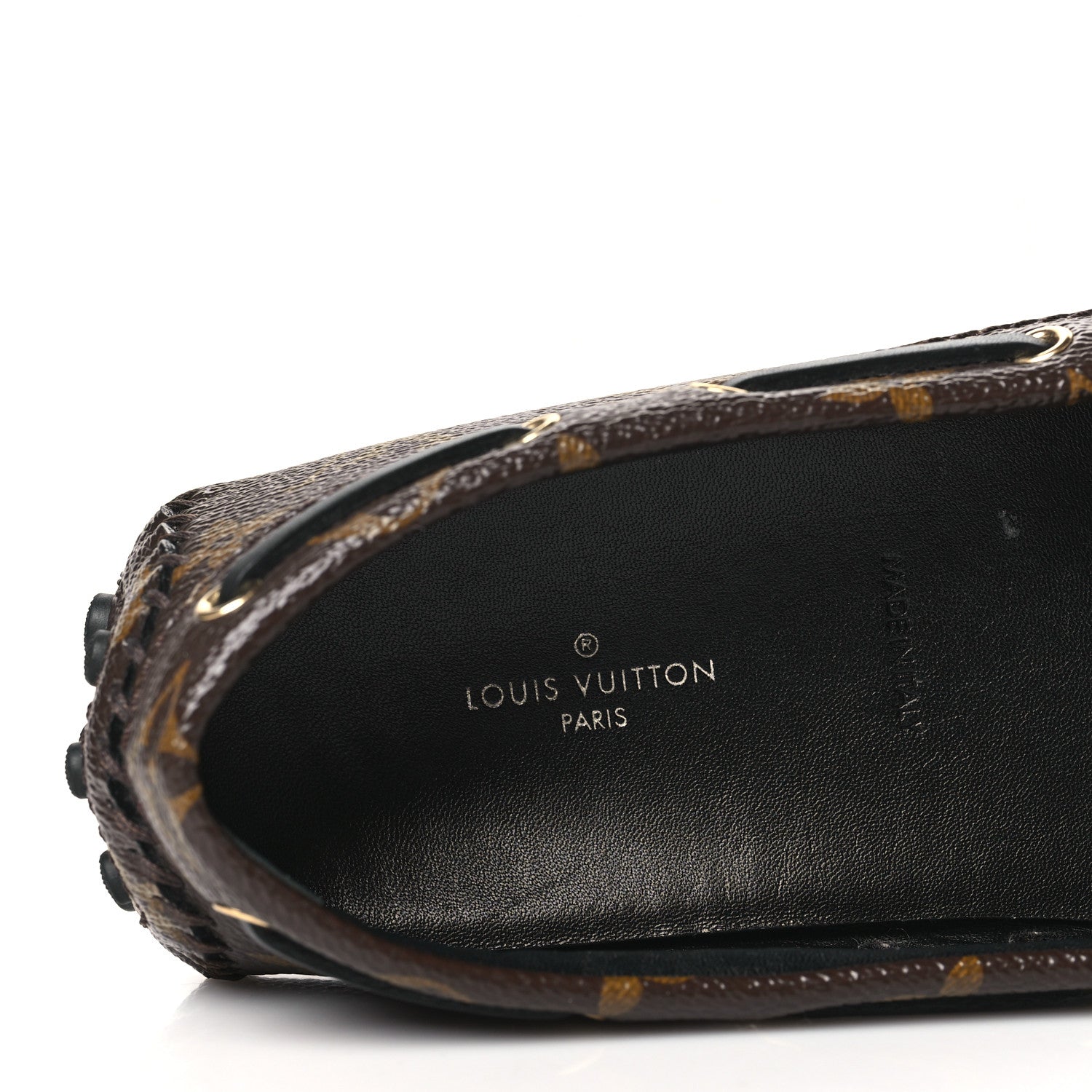 Louis Vuitton Monogram Mens Arizona Car Shoe Moccasin Loafers 38 Macassar 6 of 7