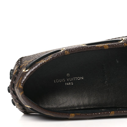 Louis Vuitton Monogram Mens Arizona Car Shoe Moccasin Loafers 38 Macassar 6 of 7
