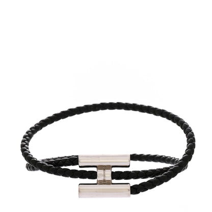 Hermes Swift Double Wrap Cord Tournis Tresse Bracelet  Black 1 of 4
