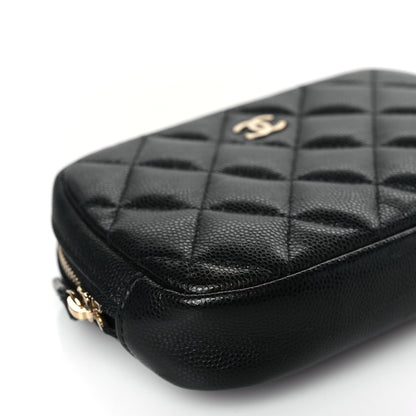 Chanel Caviar Quilted Small Curvy Pouch Cosmetic Case Black 8 of 10