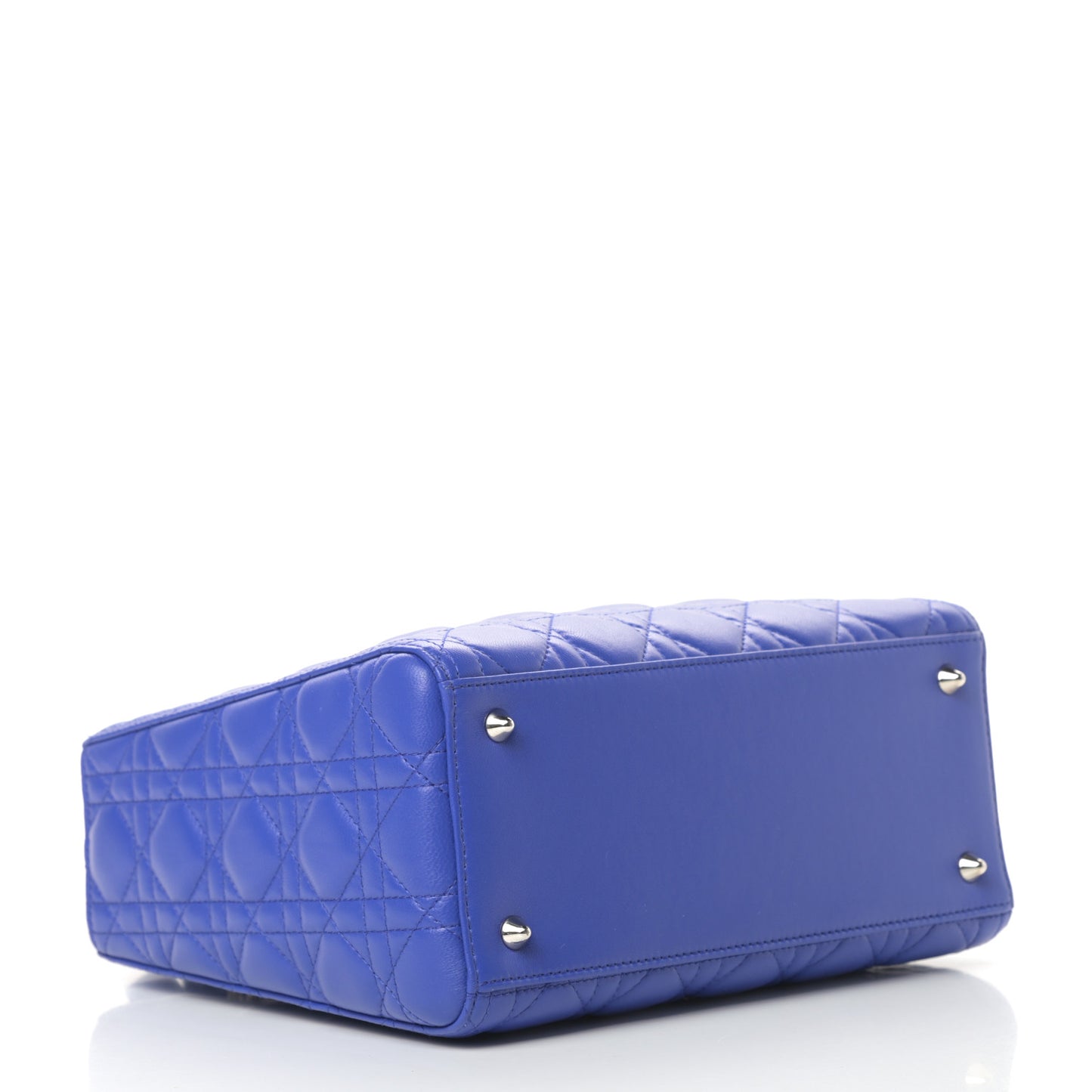 Lambskin Cannage Medium Lady Dior Blue Persan