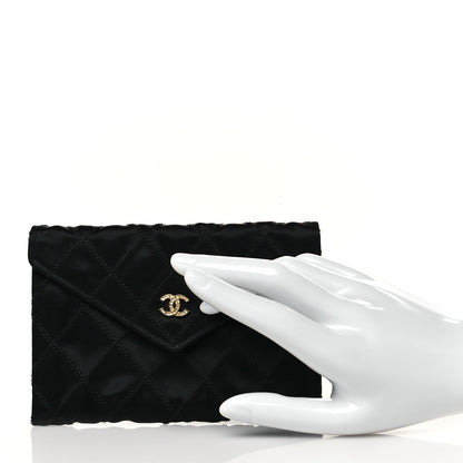 Chanel Satin Stitched Flap Card Case Black 2 of 8