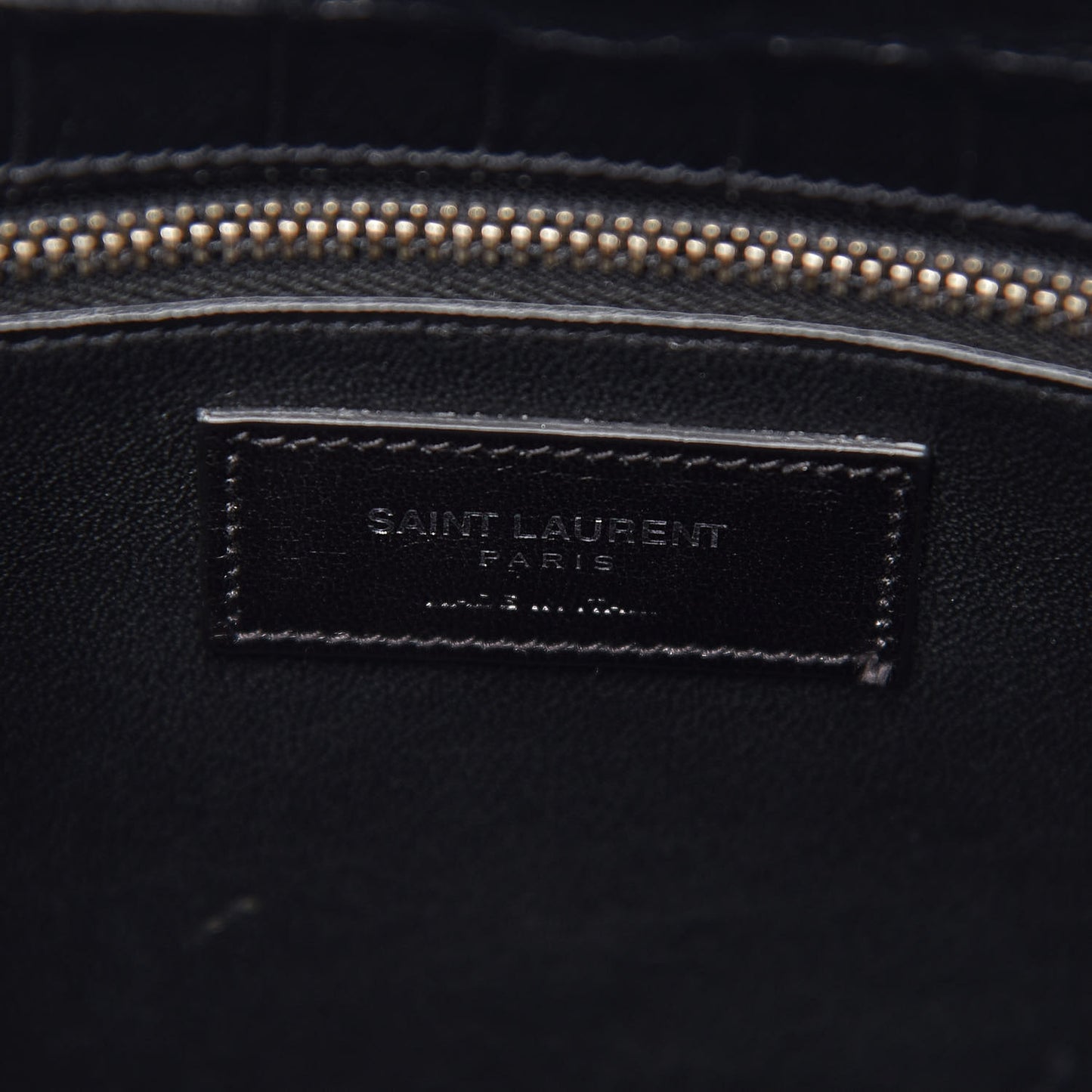 Calfskin Crocodile Embossed Small Sac de Jour Black