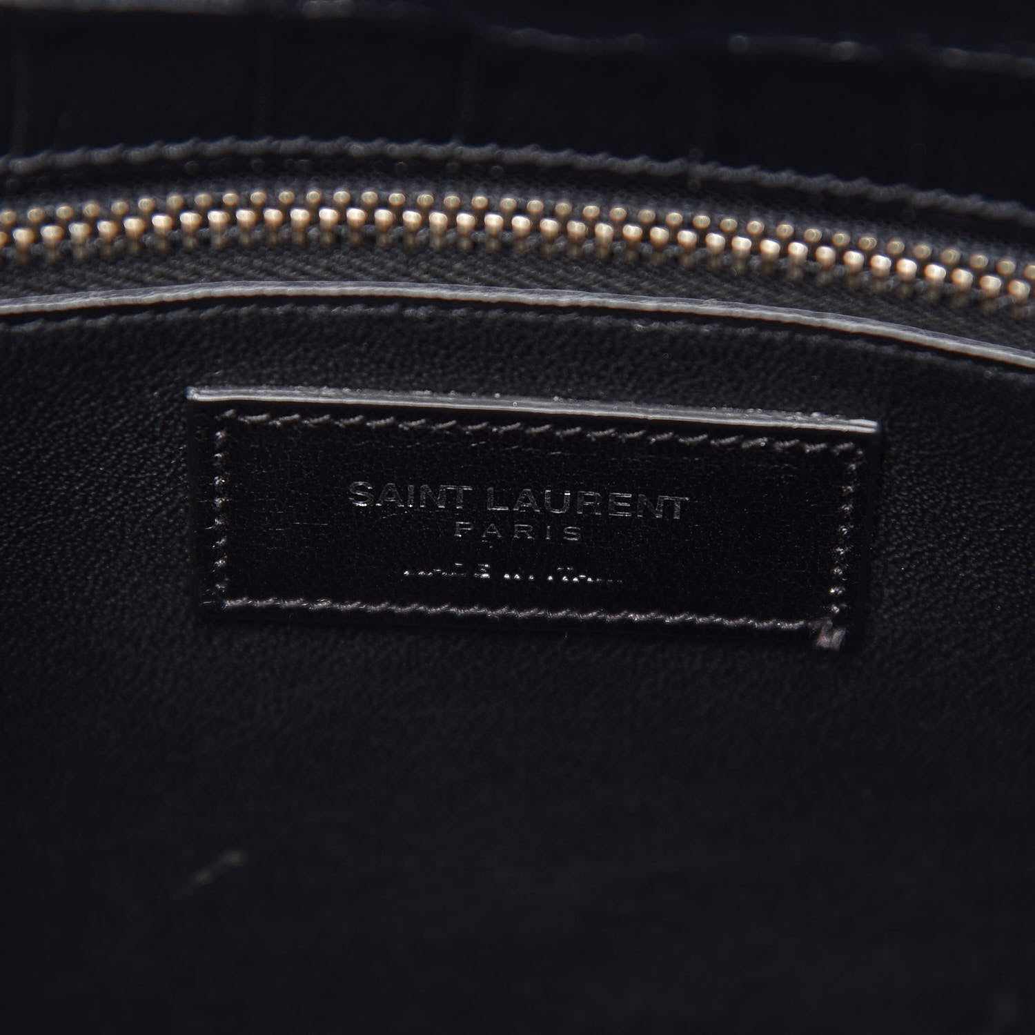 Saint Laurent Calfskin Crocodile Embossed Small Sac de Jour Black 7 of 12