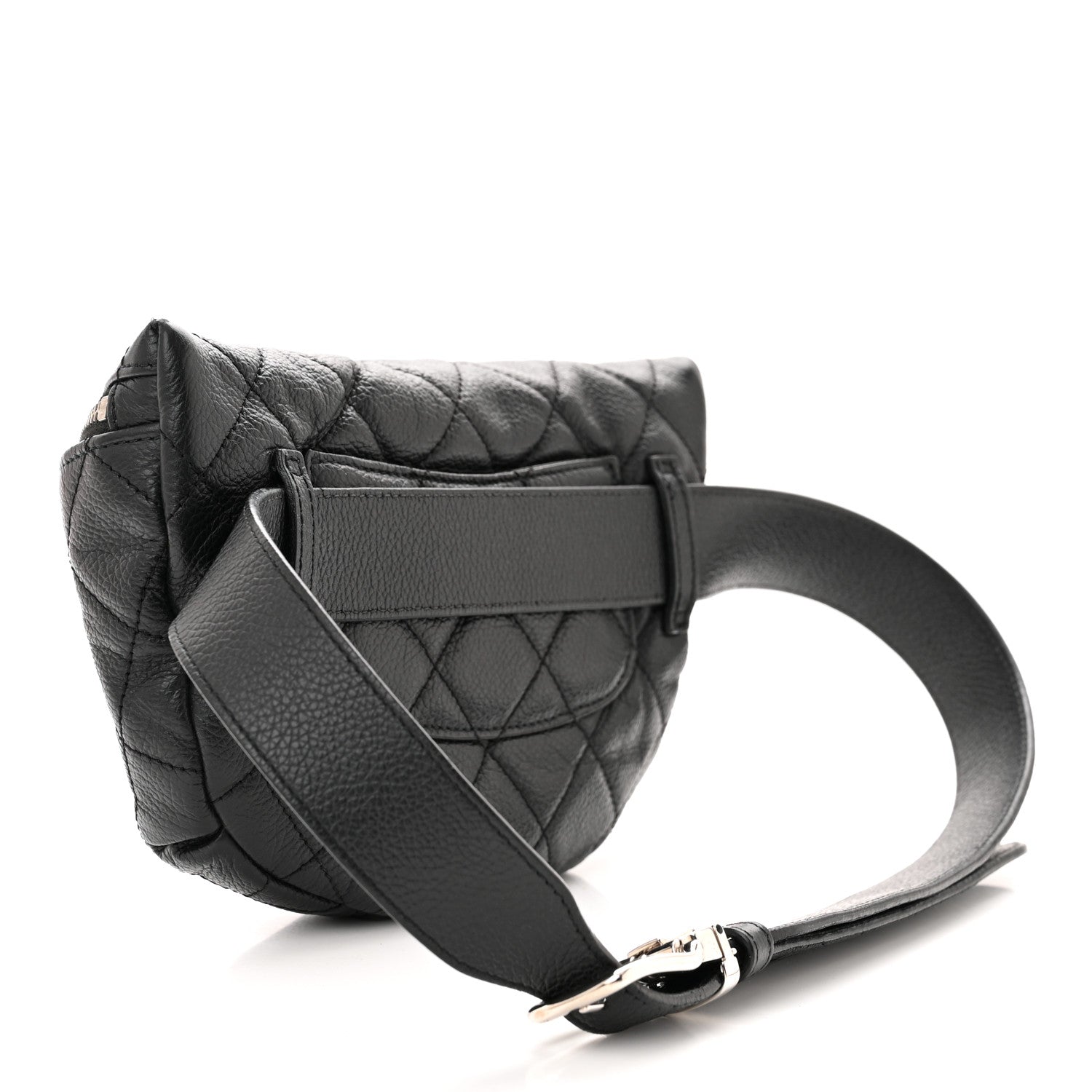 Chanel Grained Calfskin Quilted Waist Belt Bag Black 3 of 14