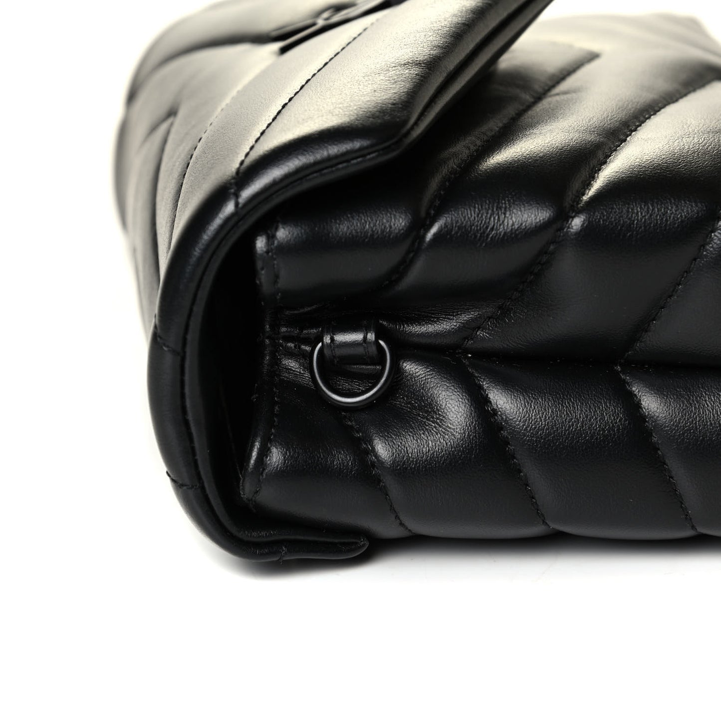 Calfskin Y Quilted Monogram Toy Loulou Crossbody Bag Black