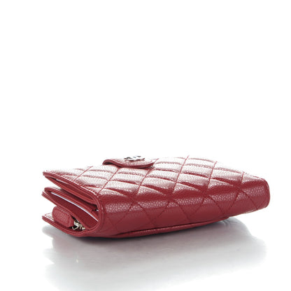 Chanel Caviar Quilted Zipped Pocket Wallet Red 4 of 8