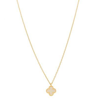 Van Cleef & Arpels 18K Yellow Gold Mother of Pearl Sweet Alhambra Pendant Necklace 1 of 6