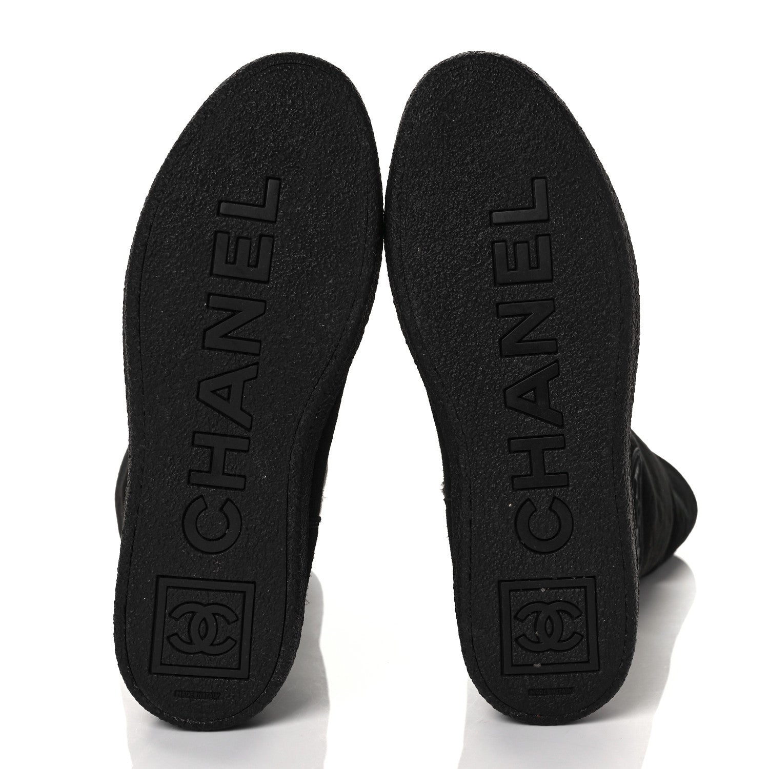 Chanel Suede Shearling Boots 36.5 Black 5 of 6