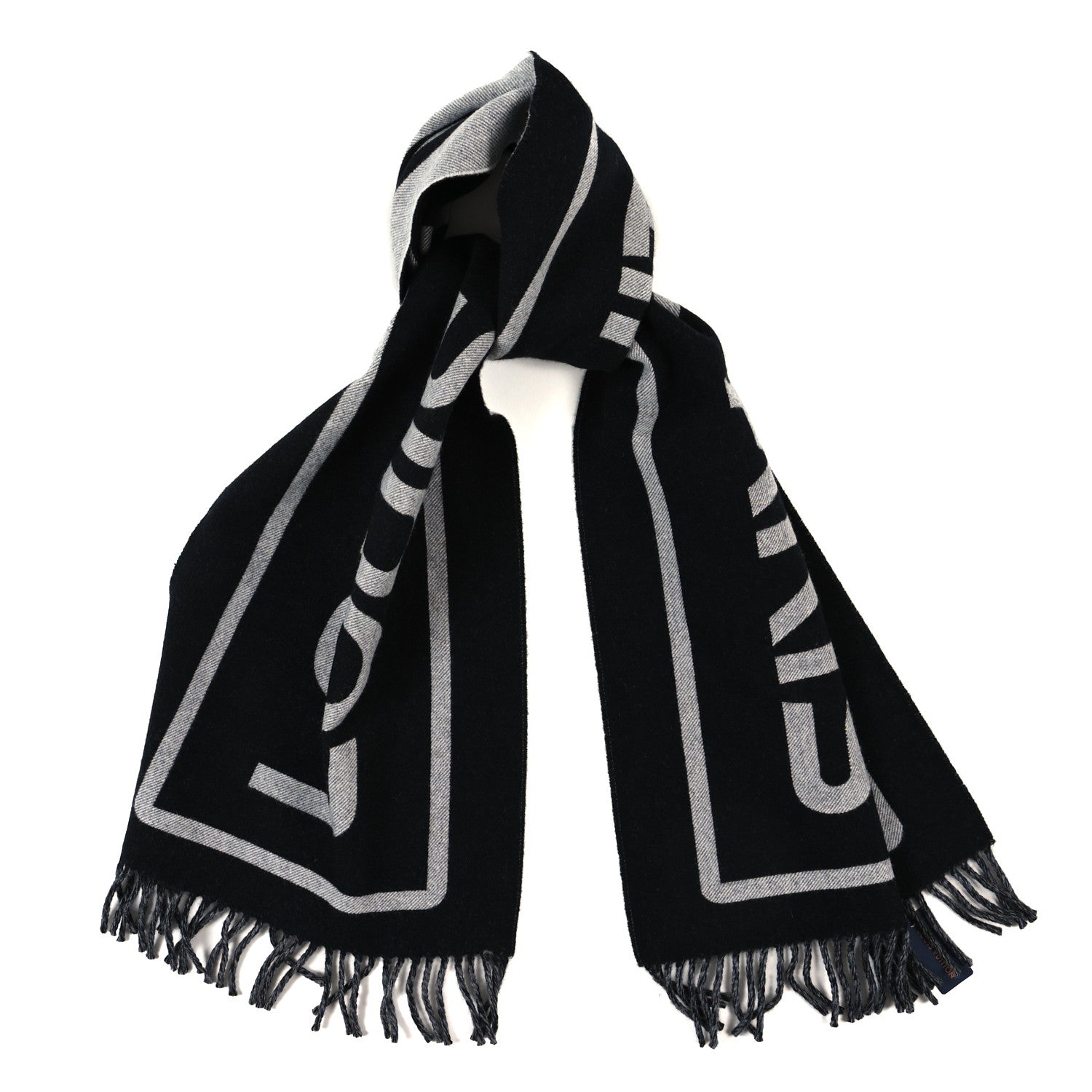 Louis Vuitton Wool Cashmere City Gravity Scarf Black 1 of 3