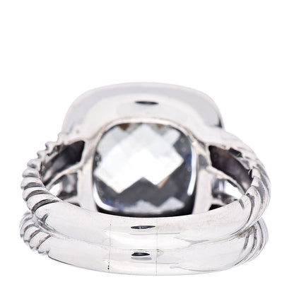 David Yurman Sterling Silver Diamond Prasiolite 11mm Albion Ring 57 8 4 of 5