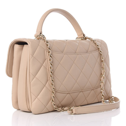 Chanel Lambskin Quilted Medium Trendy CC Flap Dual Handle Bag Beige 2 of 8