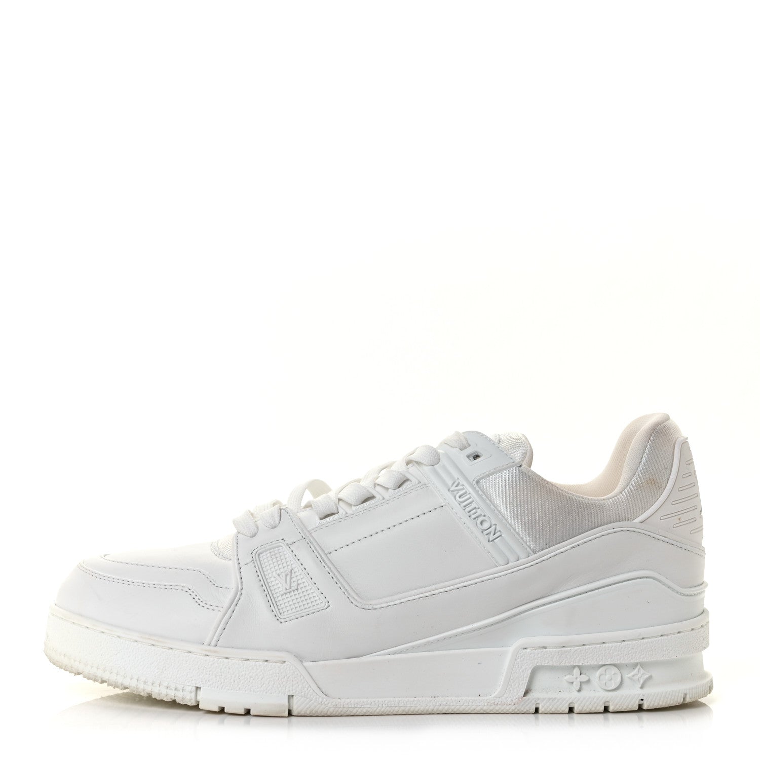 Louis Vuitton Calfskin Mens LV Trainer Sneakers 8.5 White 1 of 9