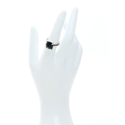 David Yurman Sterling Silver Diamond Black Onyx 11mm Chatelaine Ring 54 6.75 2 of 4