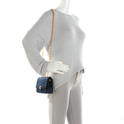 Chanel Satin Quilted Small Flap Navy 2 of 9