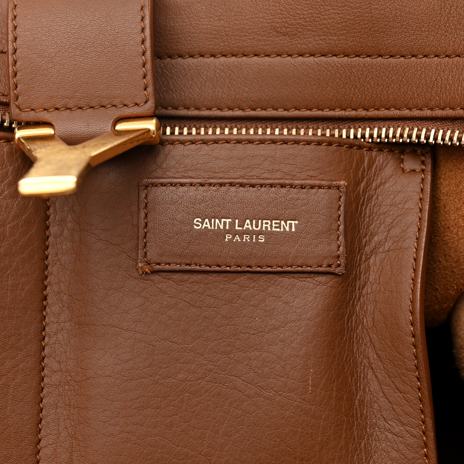 Saint Laurent Calfskin Small Classic Y Cabas Cognac 6 of 18