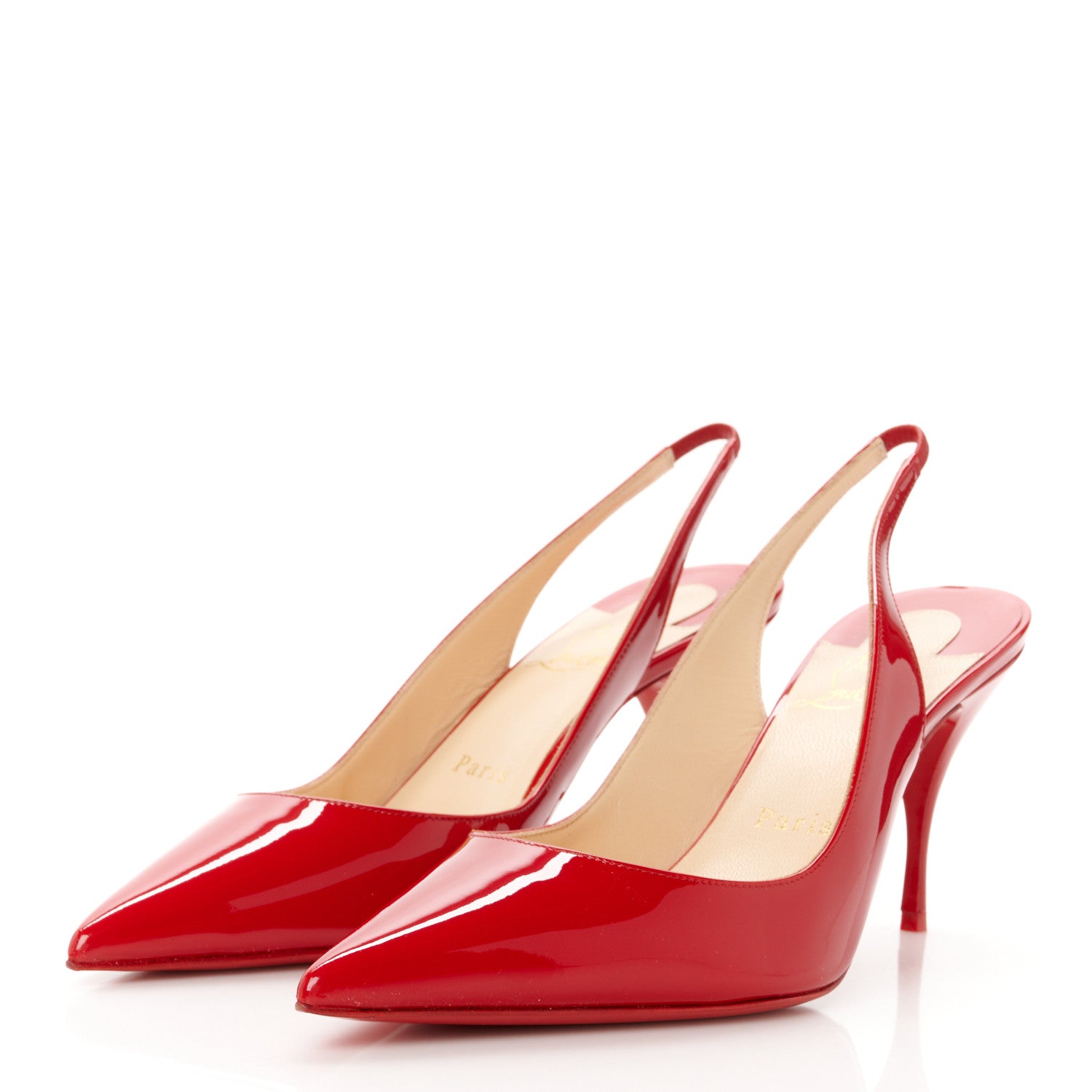 Christian Louboutin Patent Clare Sling 80 Pumps 38 Loubi 3 of 8