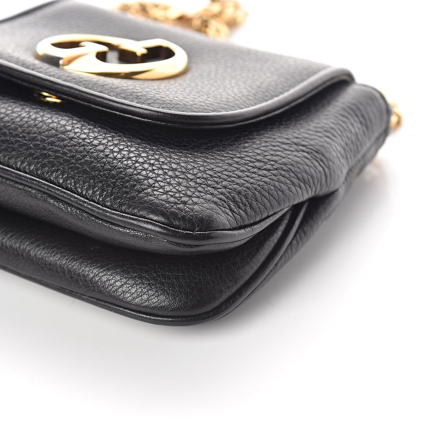 Pebbled Calfskin Small 1973 Chain Shoulder Bag Black
