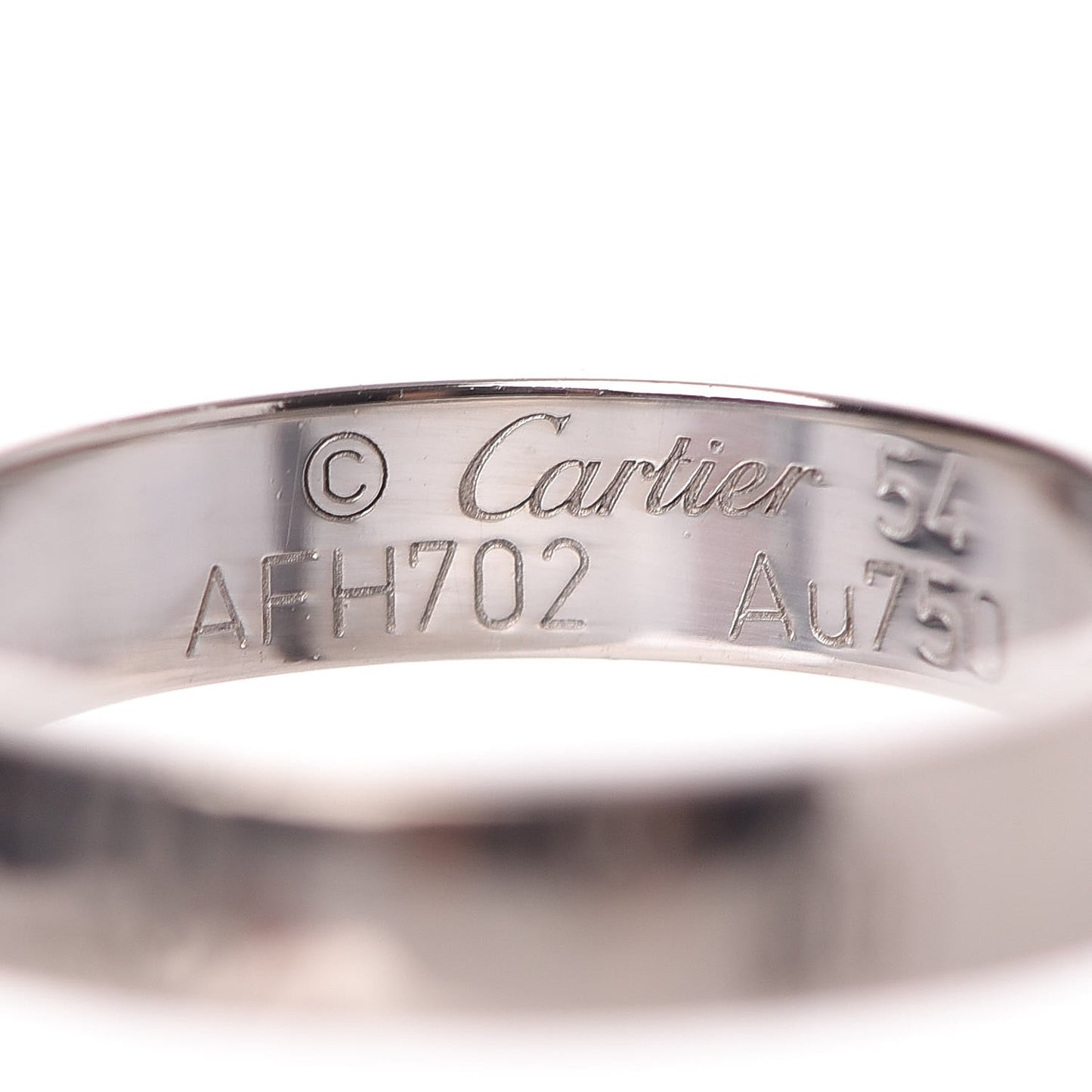 18K White Gold Happy Birthday 4mm Band 54 6.75