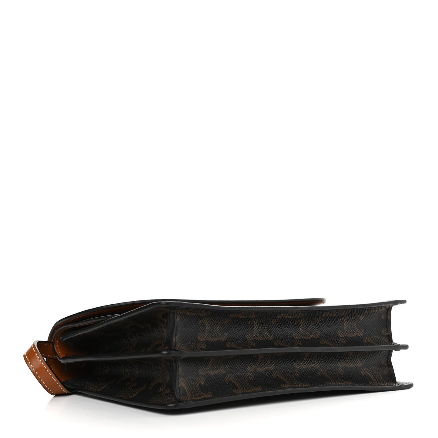 Triomphe Canvas Lambskin Wallet On Strap Tan