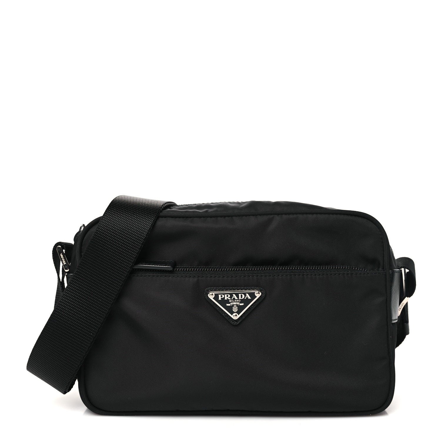 Prada Tessuto Nylon Triangle Shoulder Bag Black 1 of 10