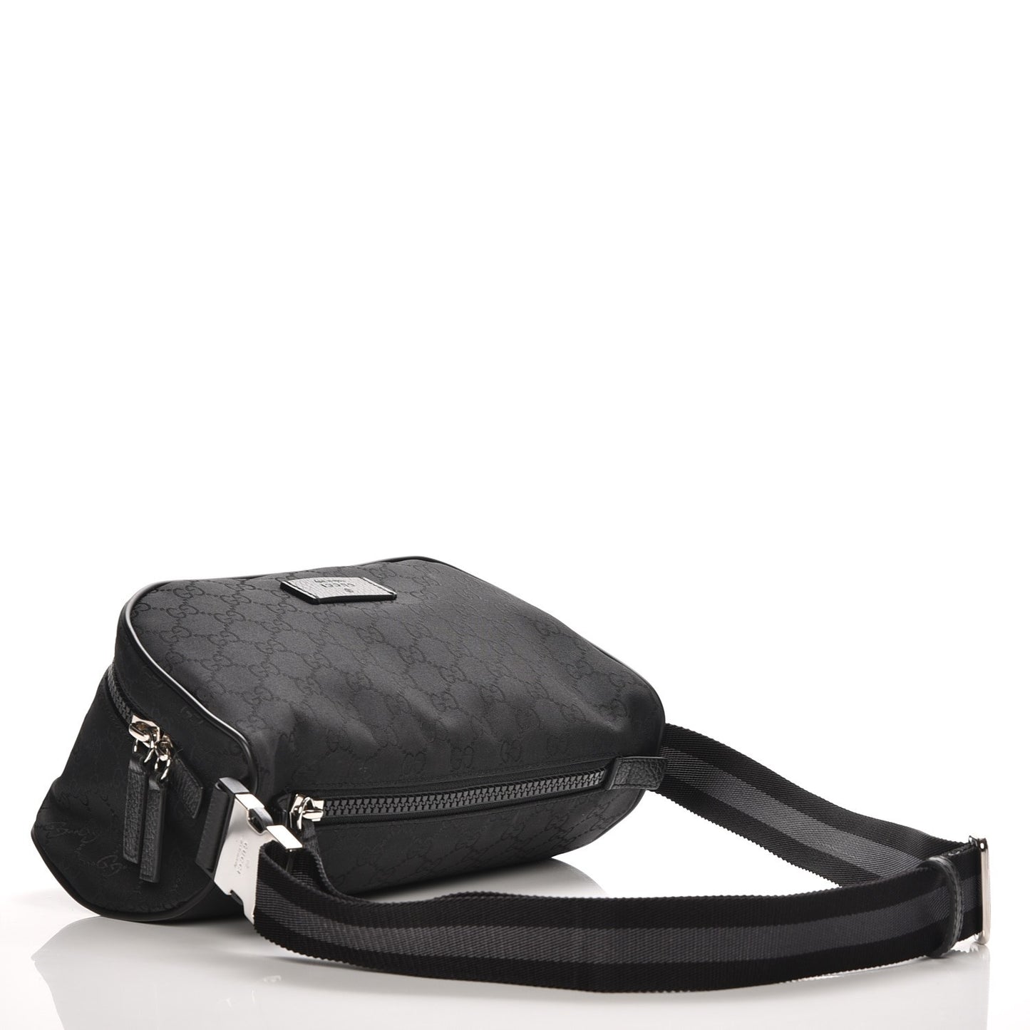 Nylon Monogram Fanny Pack Belt Bag Black