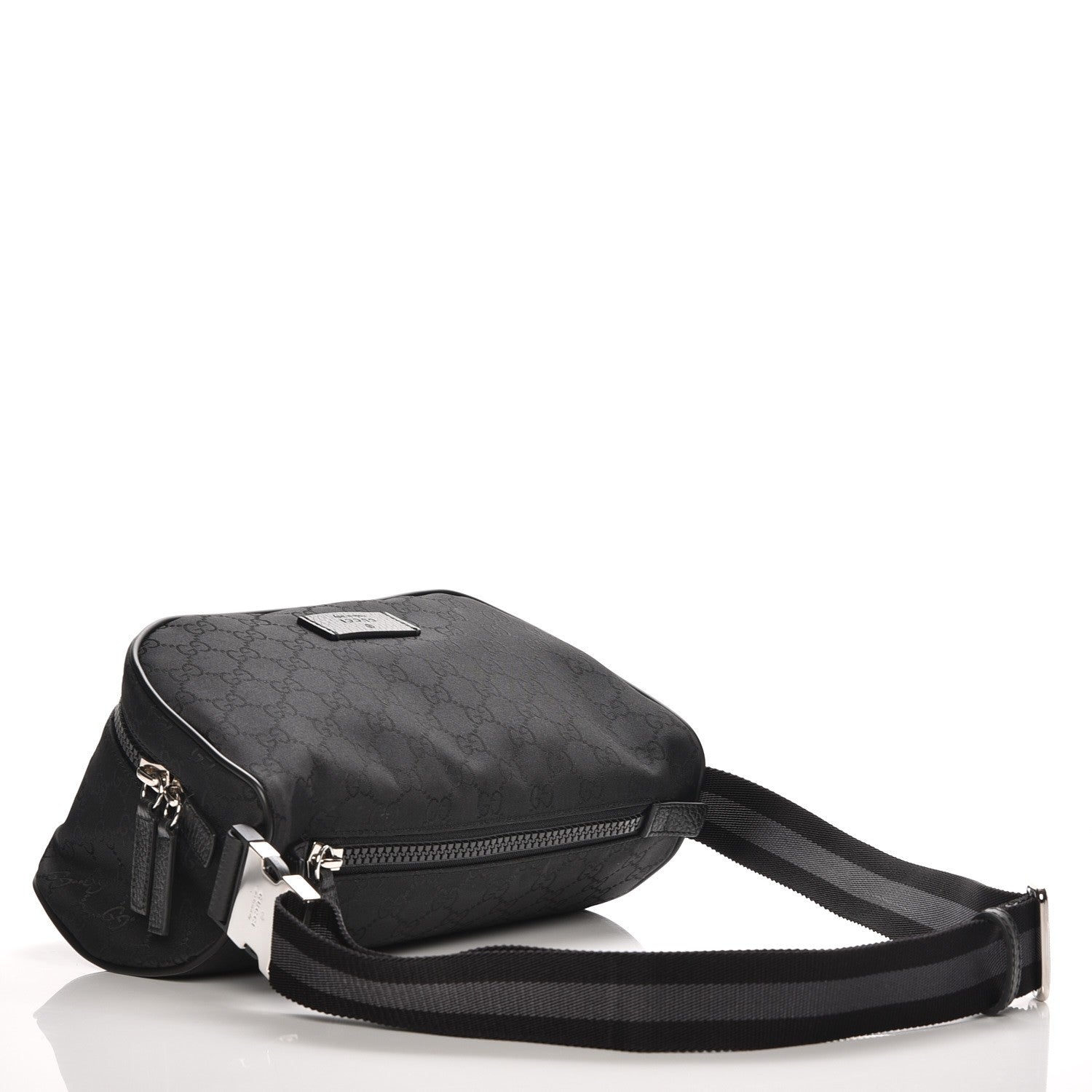 Gucci Nylon Monogram Fanny Pack Belt Bag Black 3 of 7