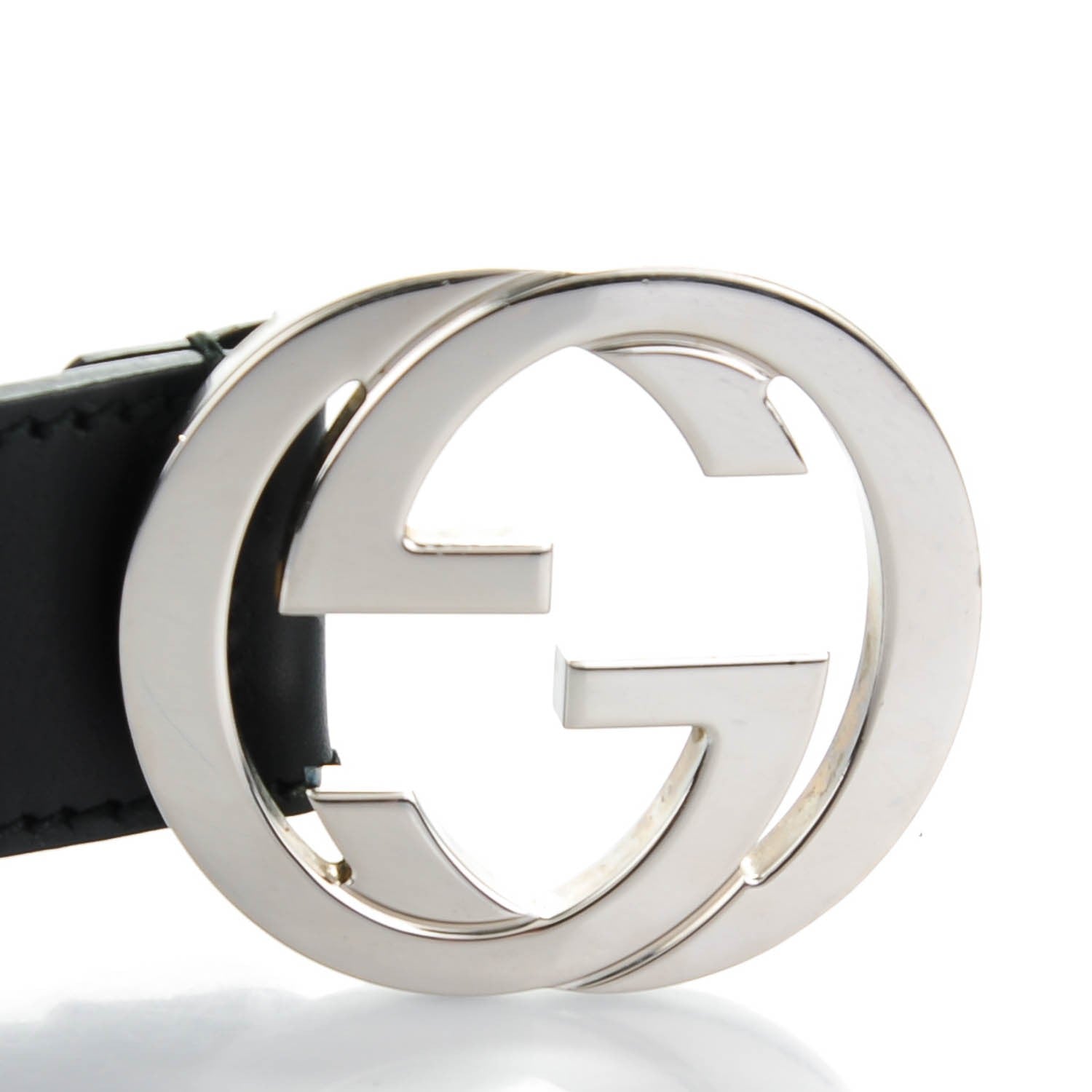 Gucci Calfskin Interlocking G Belt 80 32 Black 3 of 6