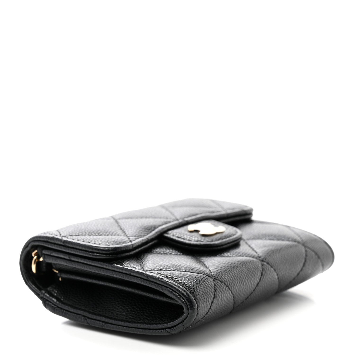 Chanel Caviar Quilted Flap Card Holder On Chain Black 4 of 12