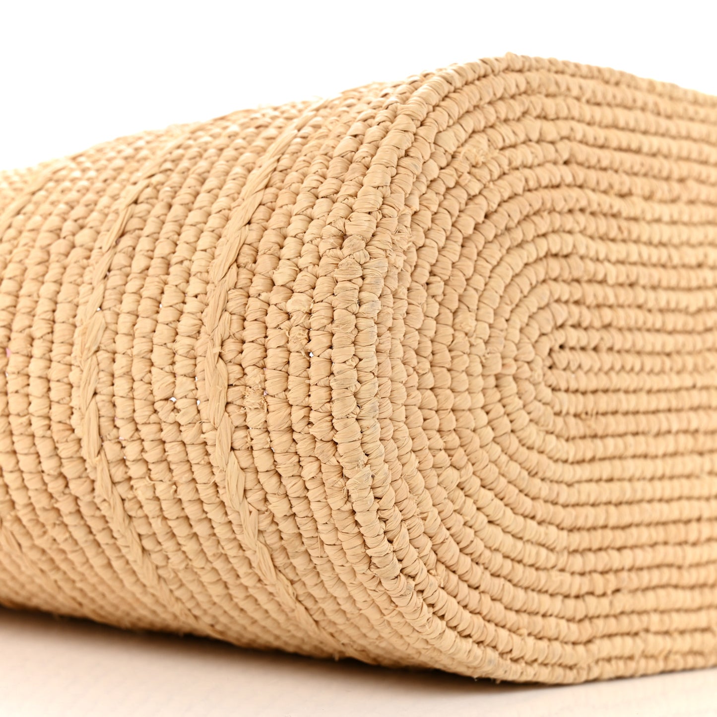 Raffia Calfskin Triomphe Teen Panier Pink