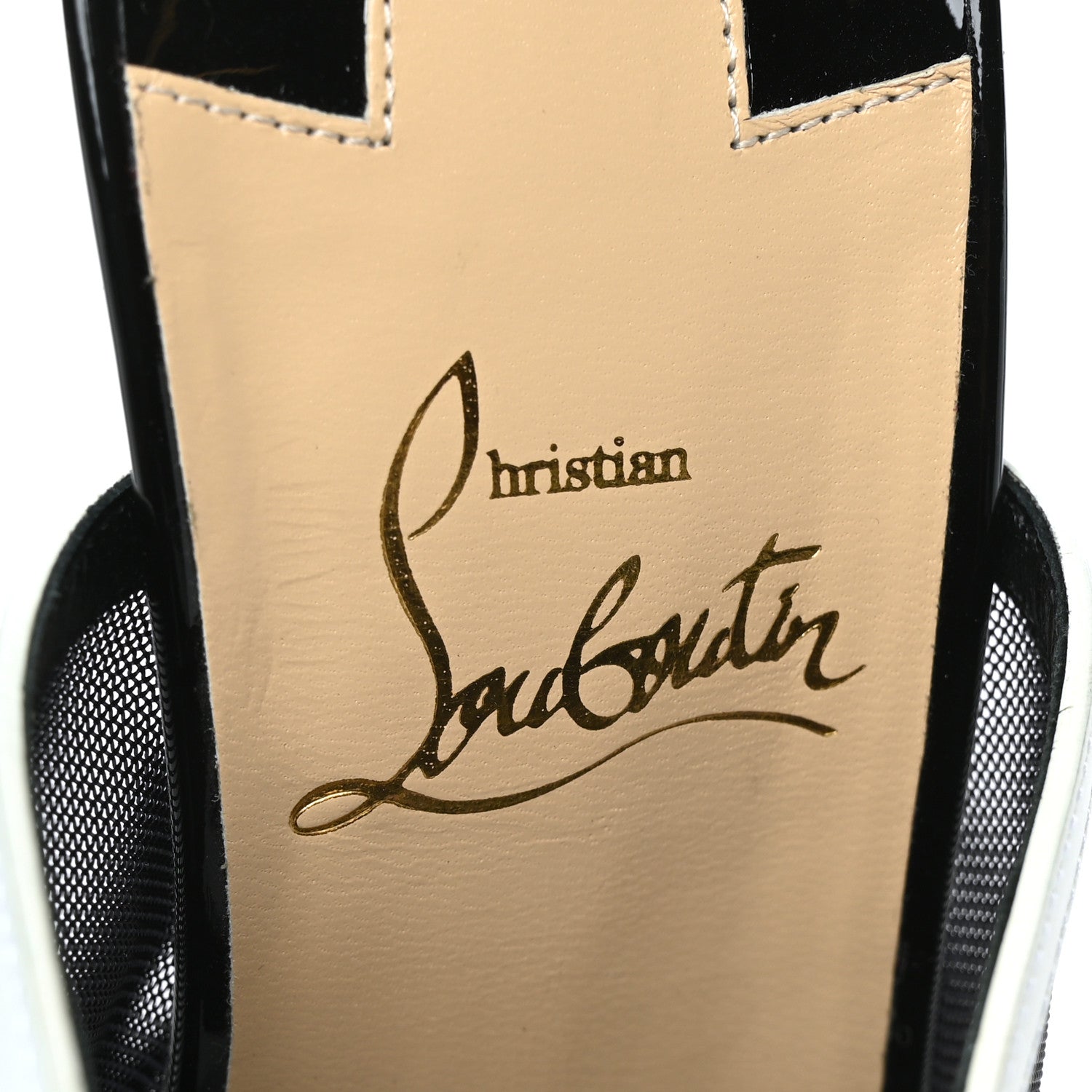 Christian Louboutin Rete Calfskin Interdite 100 Mule 37 Black White 7 of 7