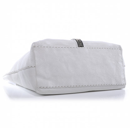 Fendi Calfskin Romano Selleria Borghese Tote White 5 of 9