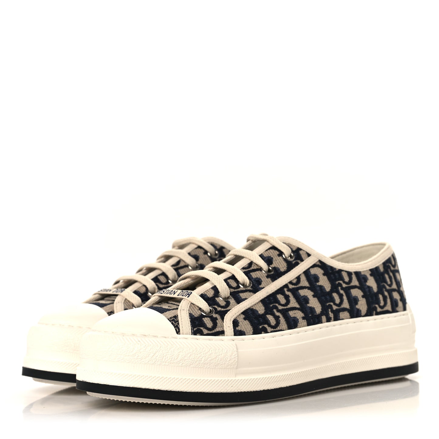Canvas Oblique Walk'N'Dior Low Top Sneakers 40 Deep Blue