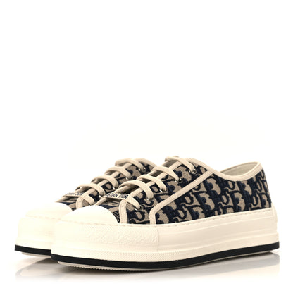 Christian Dior Canvas Oblique Walk'N'Dior Low Top Sneakers 40 Deep Blue 4 of 8