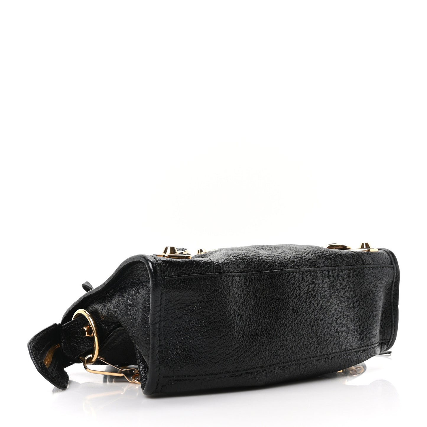 Chevre Gold Metallic Edge Hardware Mini City Black