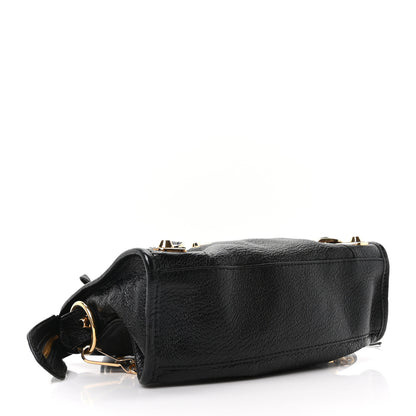 Balenciaga Chevre Gold Metallic Edge Hardware Mini City Black 5 of 11