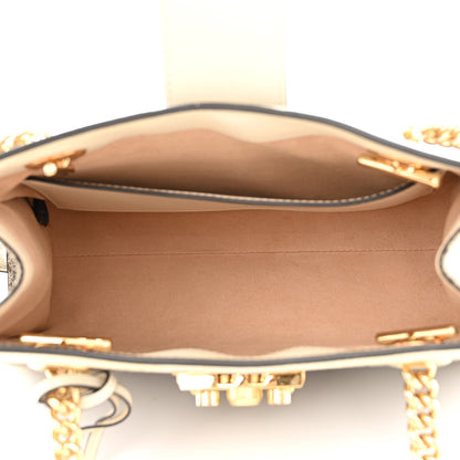 Gucci GG Supreme Monogram Moon Calfskin Small Padlock Tote Beige Ebony Mystic White 5 of 10