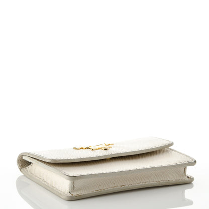 Prada Saffiano Metal Flap Card Holder Talco 4 of 7
